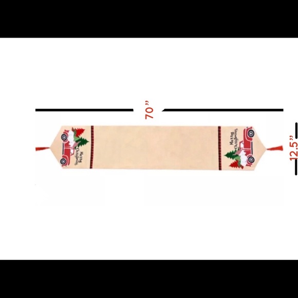 Merry Christmas table runner Cotton 3D holidays - Picture 3 of 10